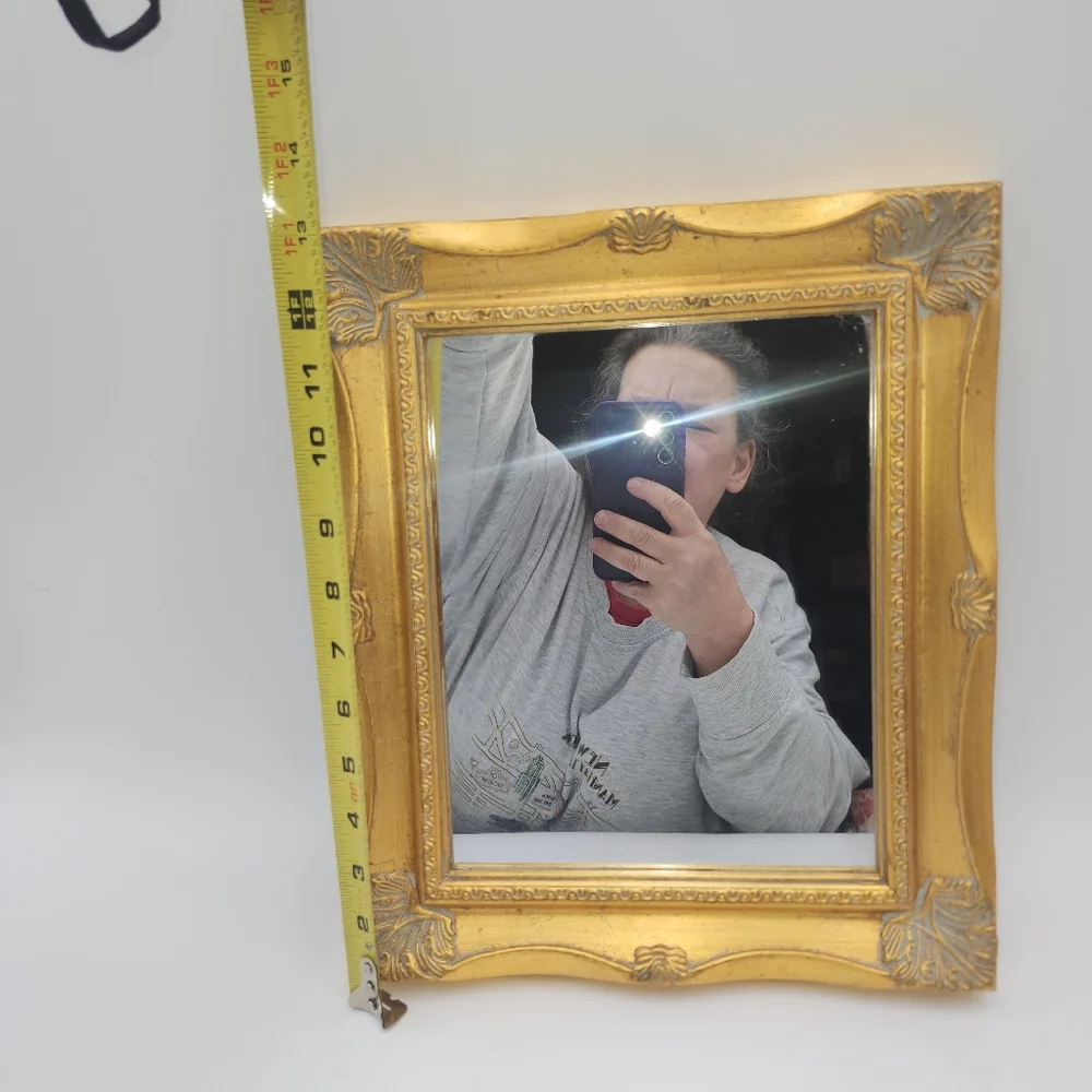 Vintage Wall Mirror Gold Gilt Baroque Hollywood Regency 13